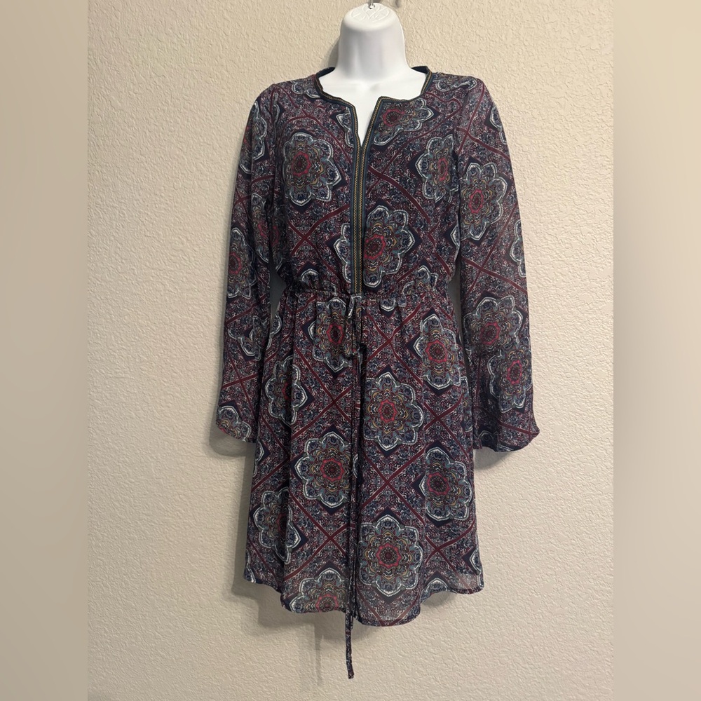 Crescent for Stitch Fix Chic Multicolor Bishop Sleeve Sundress XS